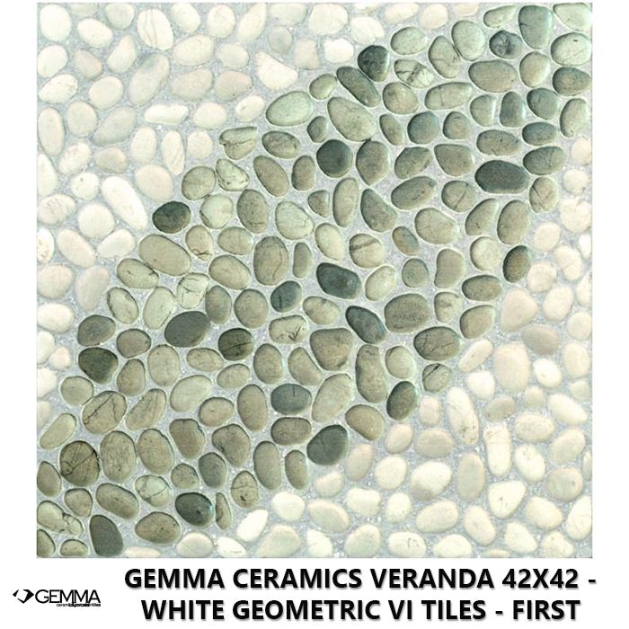 Gemma Ceramics Veranda 42x42 - White Geometric VI Tiles - First Choice