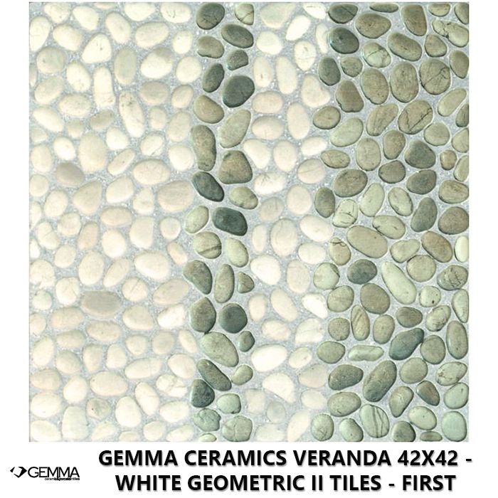 Gemma Ceramics Veranda 42x42 - White Geometric II Tiles - First Choice
