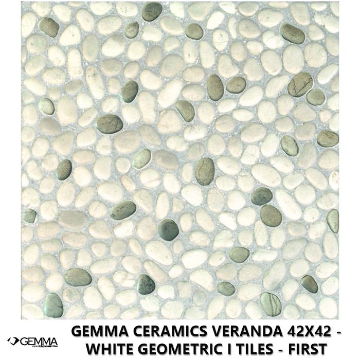 Gemma Ceramics Veranda 42x42 - White Geometric I Tiles - First Choice