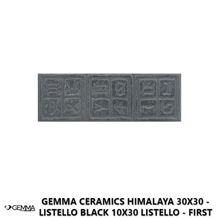 Gemma Ceramics Himalaya 30x30 - Listello Black 10x30 Listello - First Choice