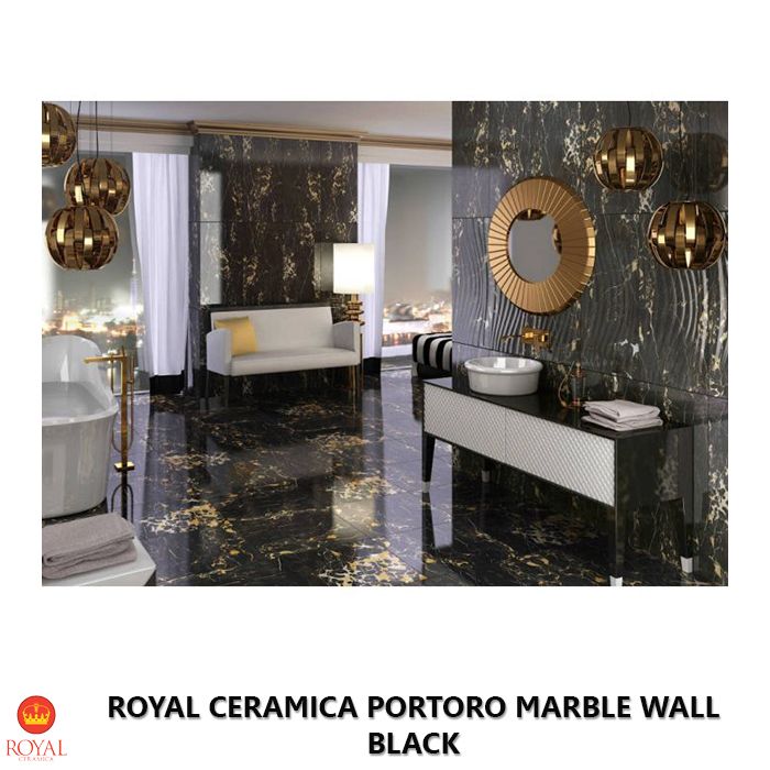 Royal Ceramica PORTORO MARBLE WALL black