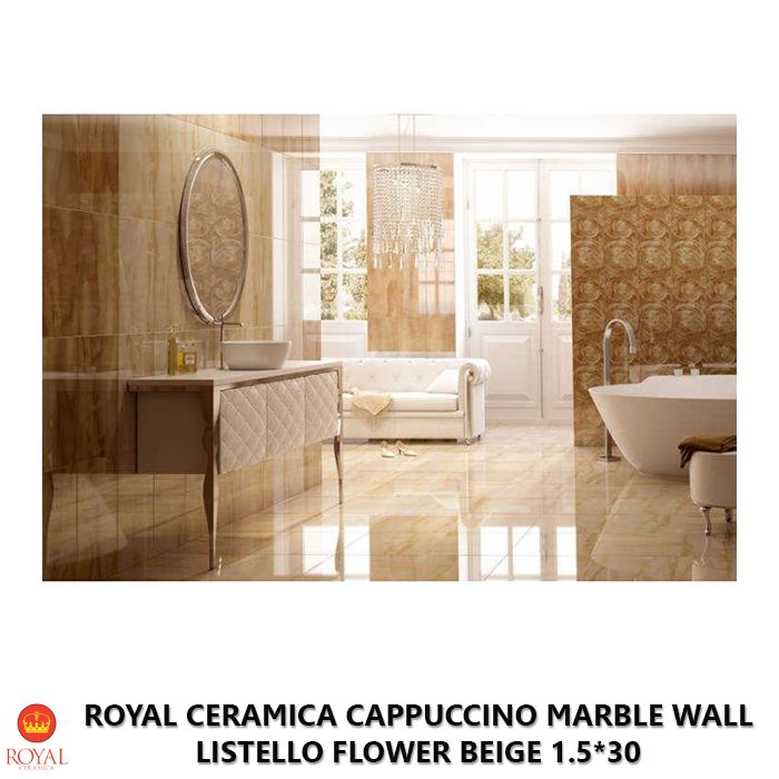 Royal Ceramica CAPPUCCINO MARBLE WALL listello flower beige 1.5*30
