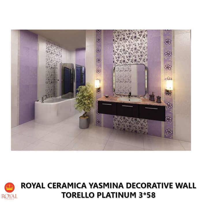 Royal Ceramica YASMINA DECORATIVE WALL torello platinum 3*58