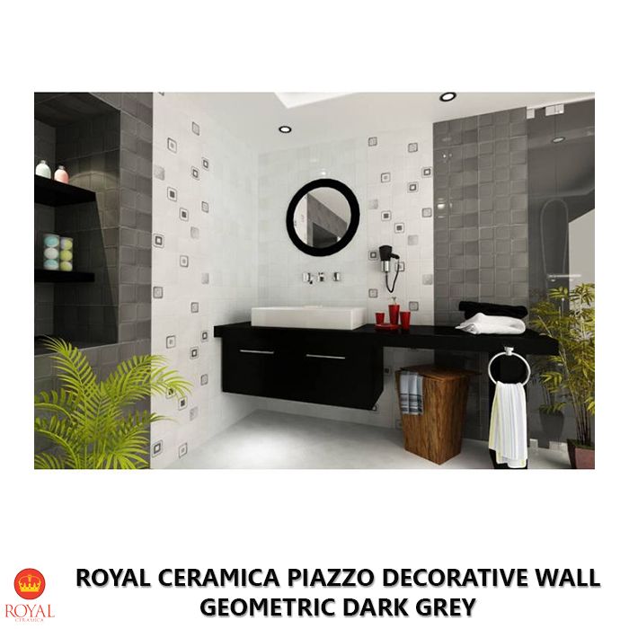Royal Ceramica PIAZZO DECORATIVE WALL geometric dark grey