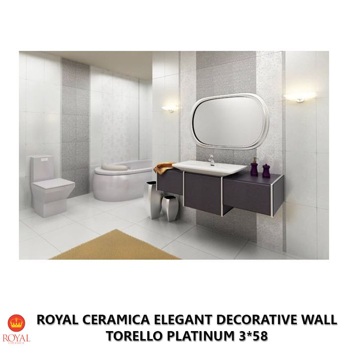 Royal Ceramica ELEGANT DECORATIVE WALL torello platinum 3*58