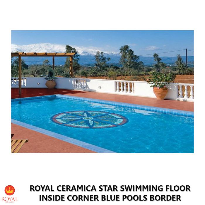 Royal Ceramica STAR SWIMMING FLOOR inside corner blue pools border