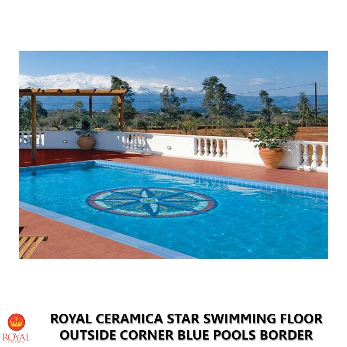 Royal Ceramica STAR SWIMMING FLOOR outside corner blue pools border