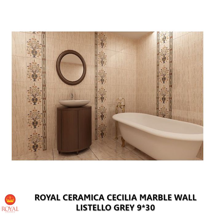 Royal Ceramica CECILIA MARBLE WALL listello grey 9*30