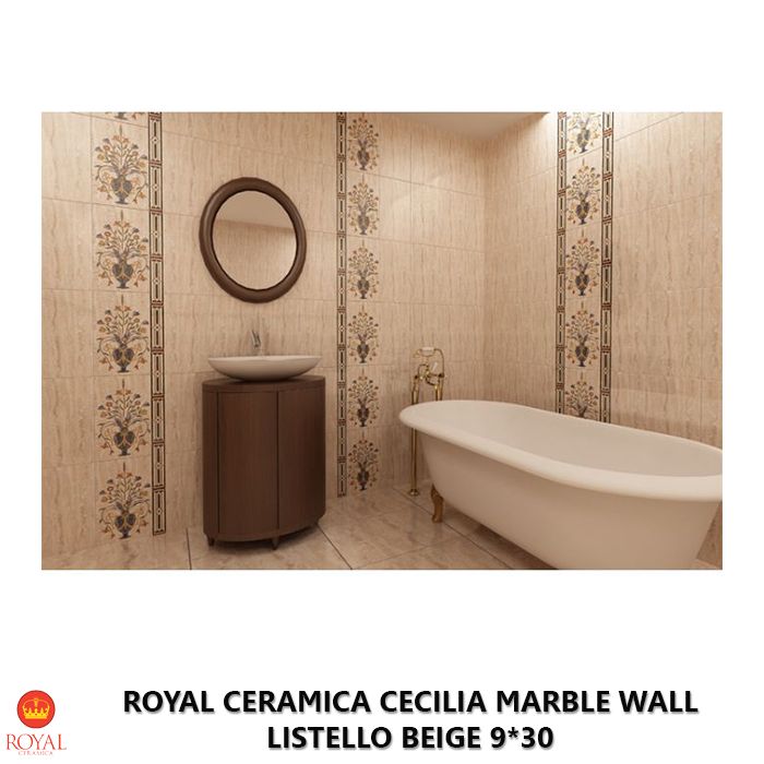 Royal Ceramica CECILIA MARBLE WALL listello beige 9*30
