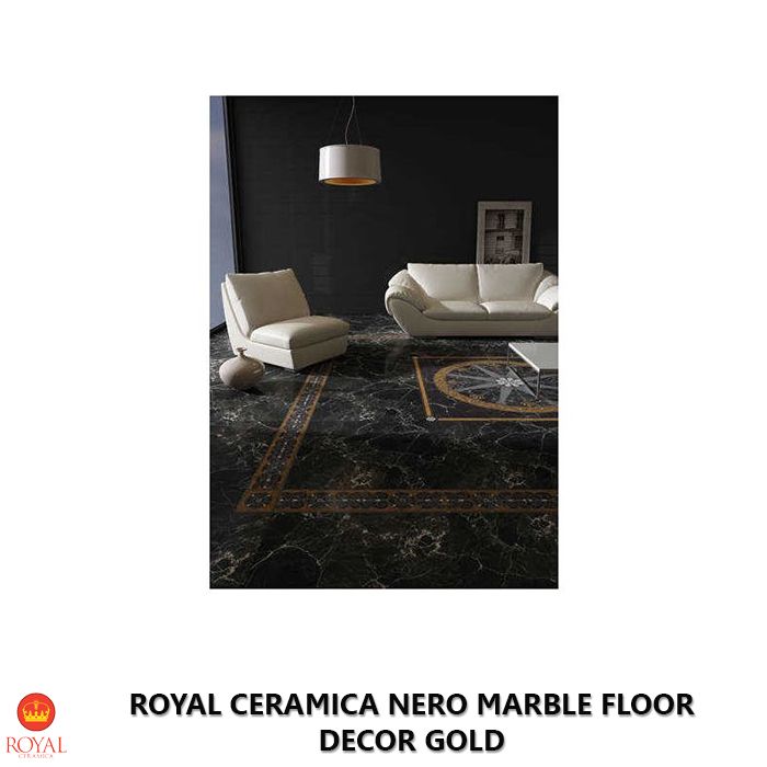 Royal Ceramica NERO MARBLE FLOOR decor Gold