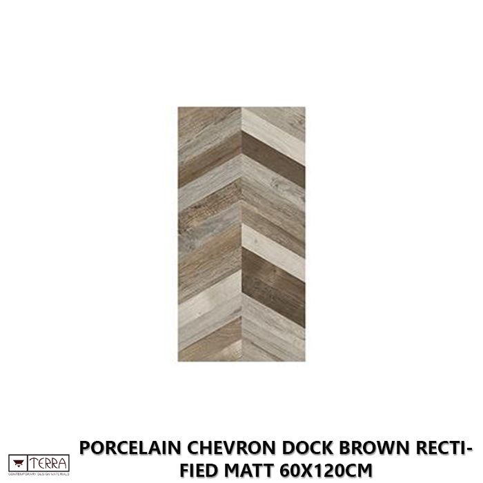 Porcelain Chevron Dock Brown Rectified Matt 60X120CM