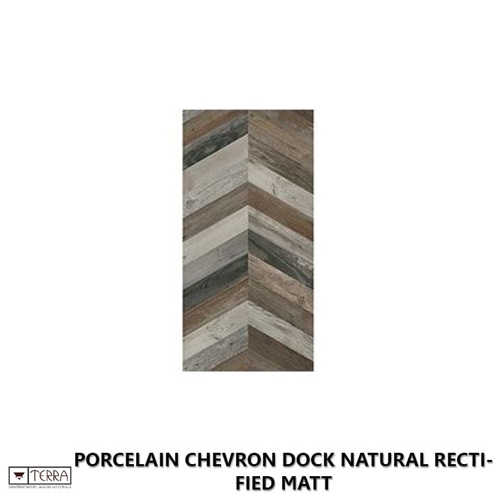 Porcelain Chevron Dock Natural Rectified Matt