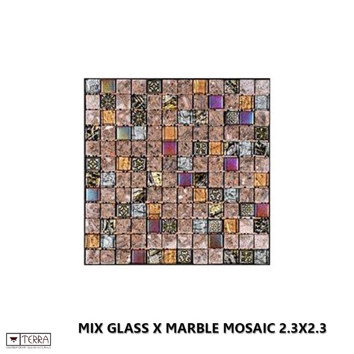Mix Glass X Marble Mosaic 2.3X2.3