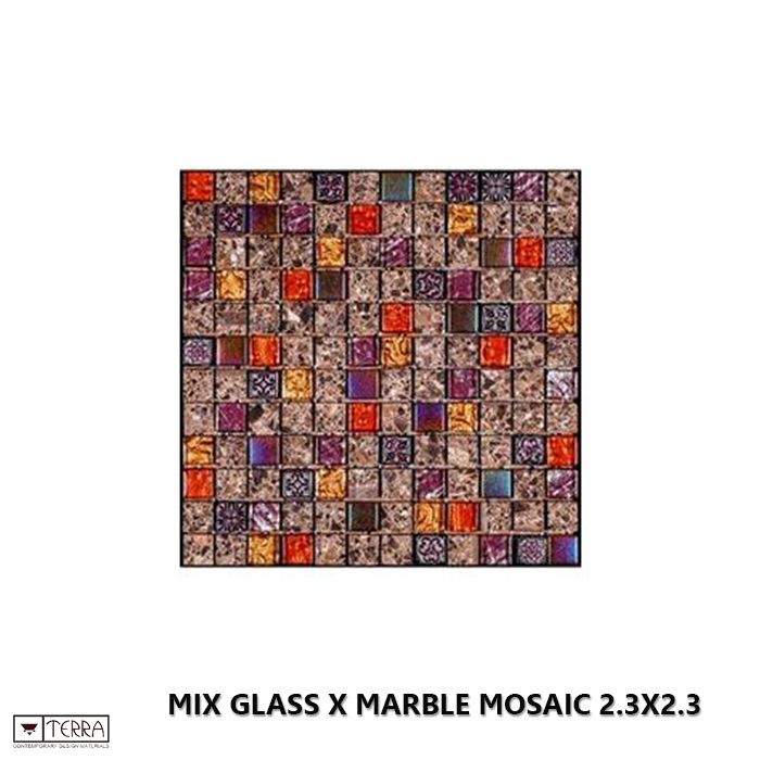 Mix Glass X Marble Mosaic 2.3X2.3