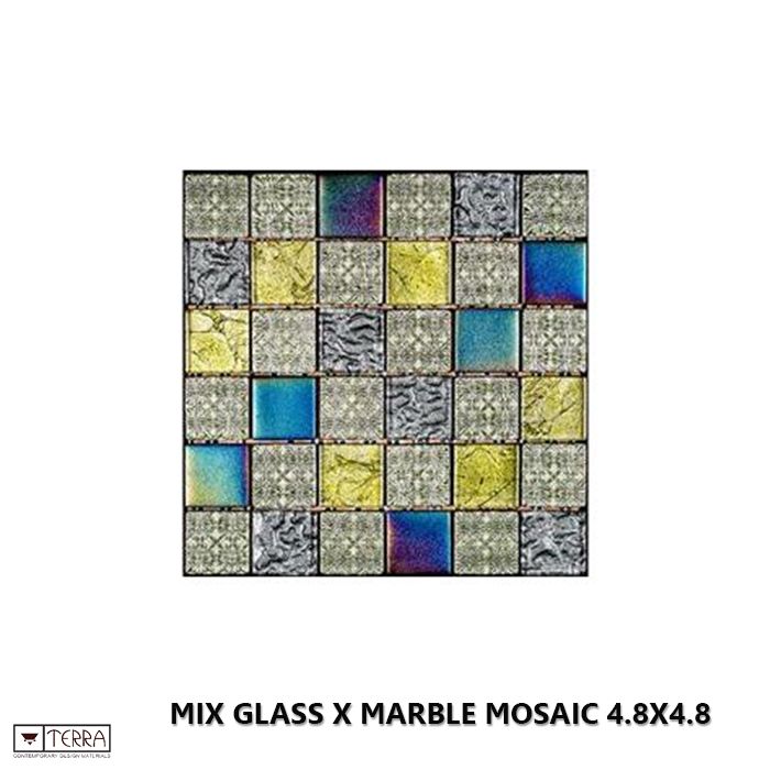 Mix Glass X Marble Mosaic 4.8X4.8