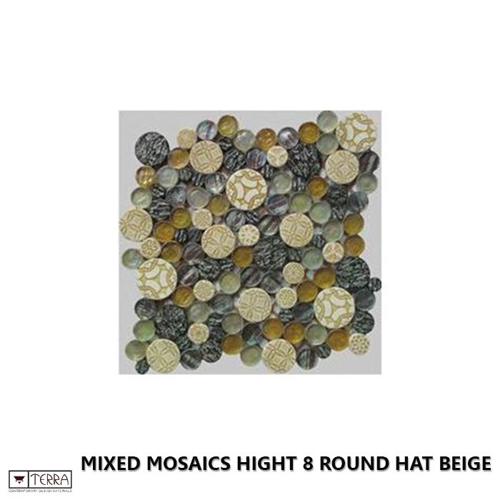 Mixed Mosaics Hight 8 Round Hat Beige