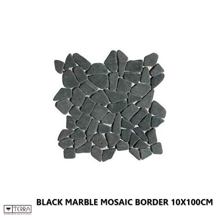 Black Marble Mosaic border 10X100cm