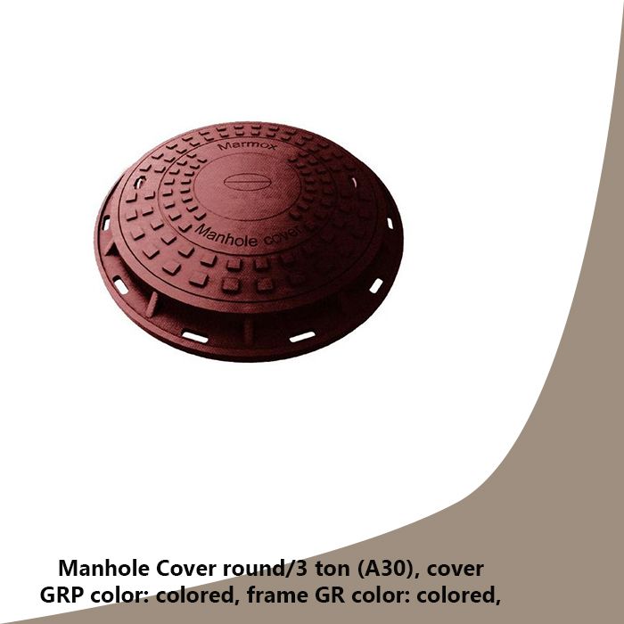 Manhole Cover square/1.5 ton (A15), cover GRP color: black, frame steel color: black