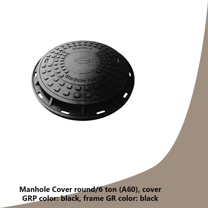 Manhole Cover round/1.5 ton (A15), cover GRP color: colored, frame GR color: colored,