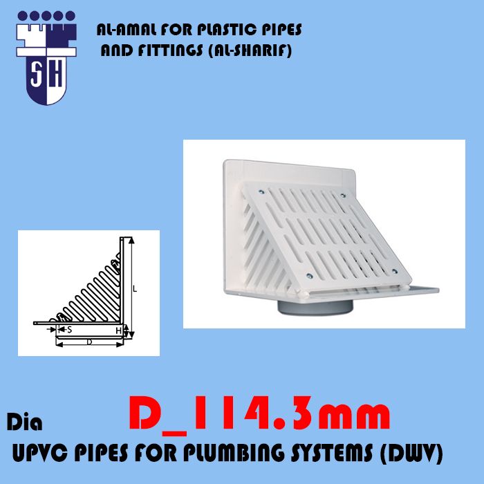 Roof drains dim 114.3mm UPVC PIPES FOR PLUMBING SYSTEMS (DWV)