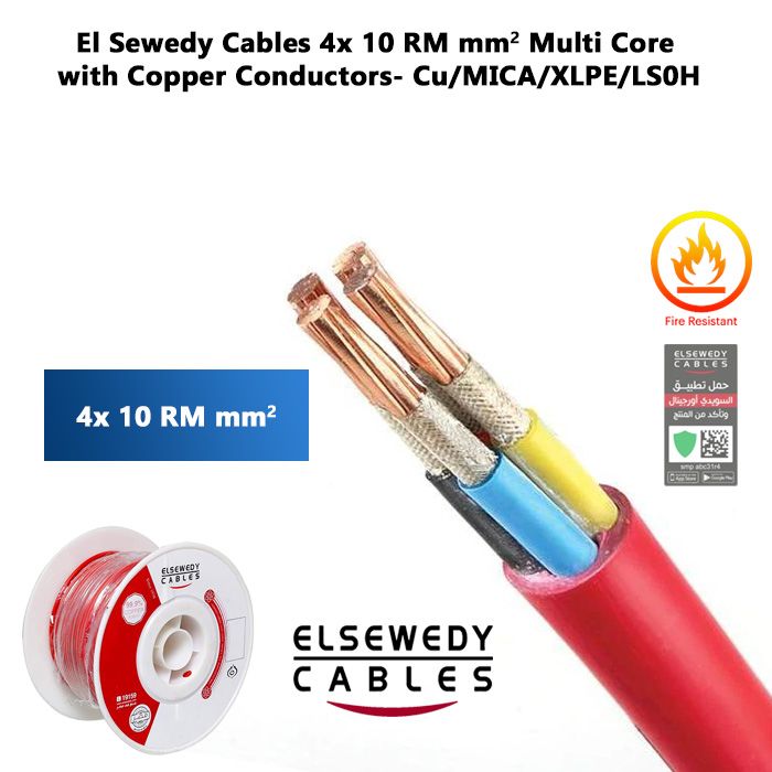 El Sewedy Cables 4x 10 RM mm2 Multi Core with Copper Conductors- Cu/MICA/XLPE/LS0H